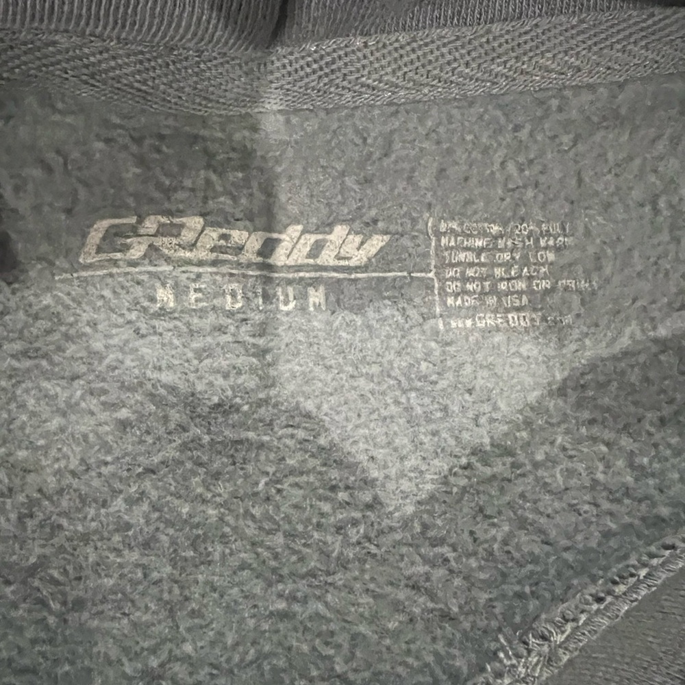 Gray Greddy Hoodie With Logo View 3